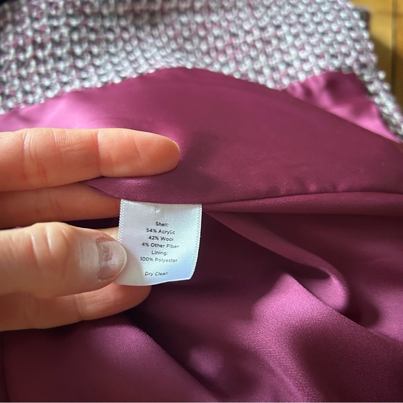 Talbots S 16 Tweed Pink Elegant Classic Button Front Blazer Jacket - Picture 12 of 12